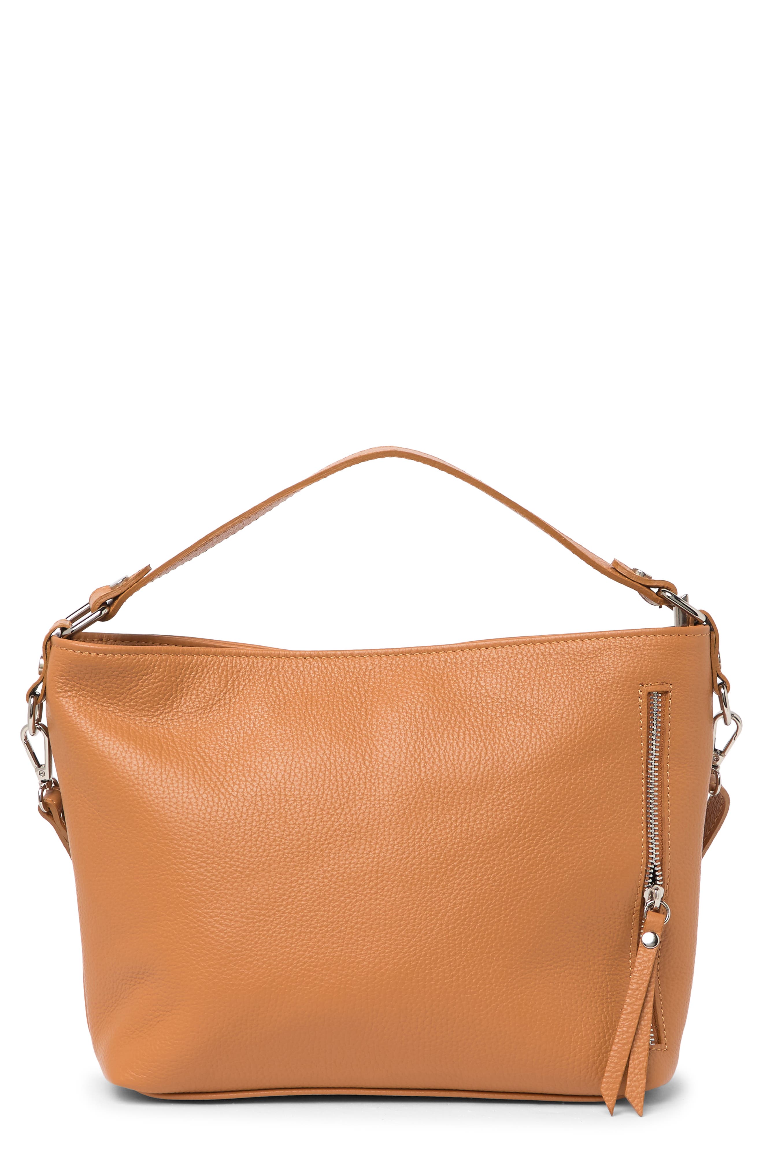 Giulia Massari Leather Shoulder Bag In Bright Orange