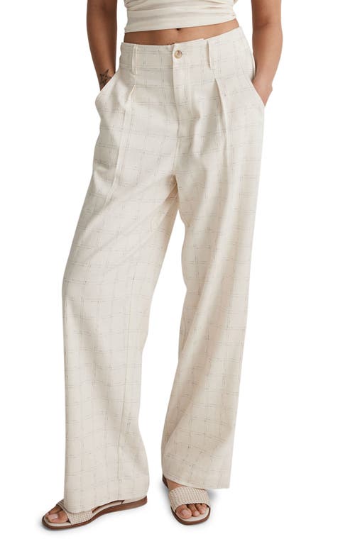 Madewell Neale Straight Leg Pants in Ivory Windowpane