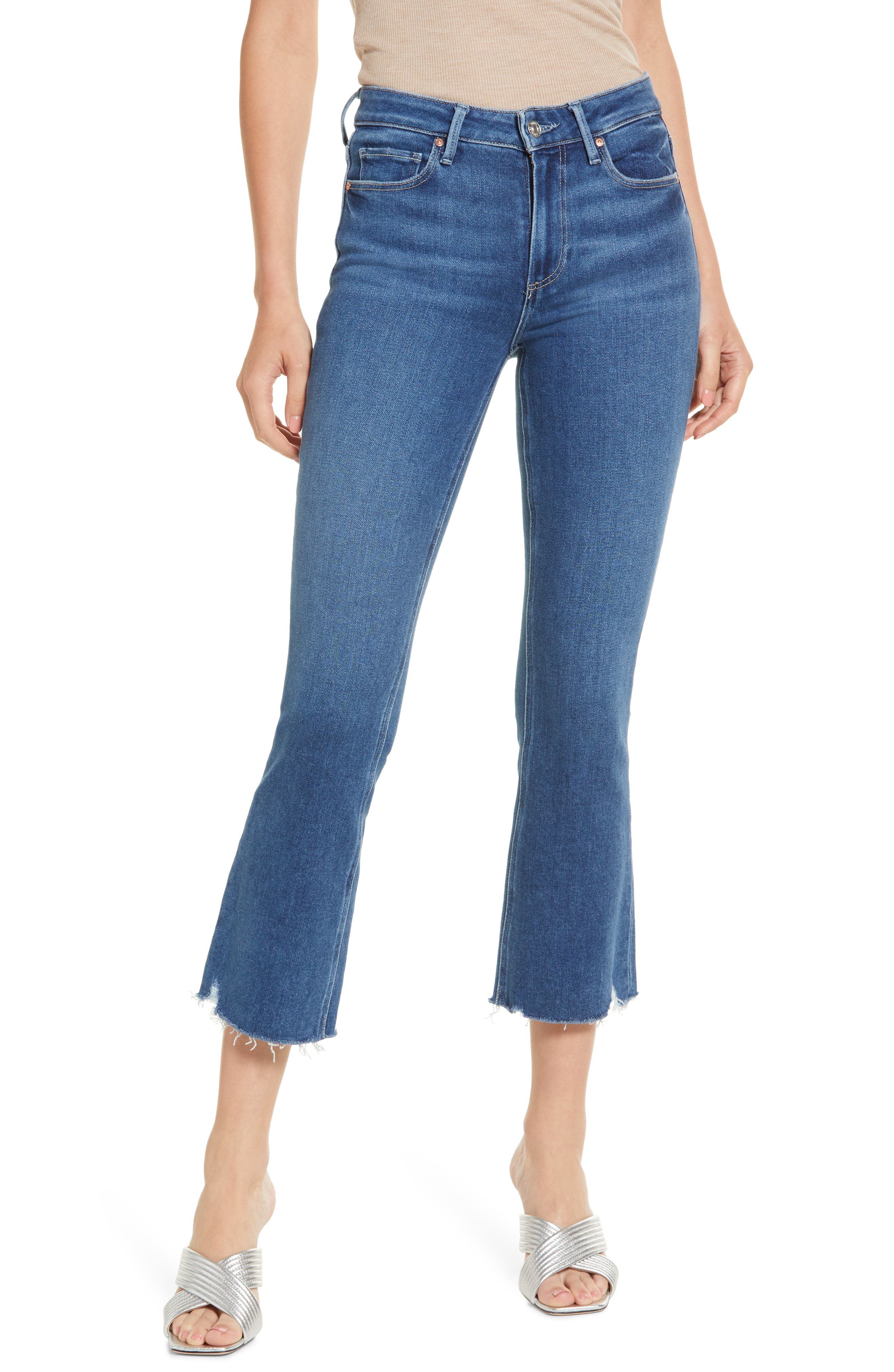 PAIGE Colette High Waist Raw Hem Crop 