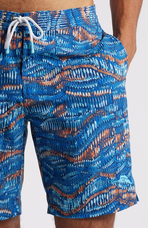 Shop Tommy Bahama Baja Monte Rio Abstract Print Board Shorts In Kingdom Blue