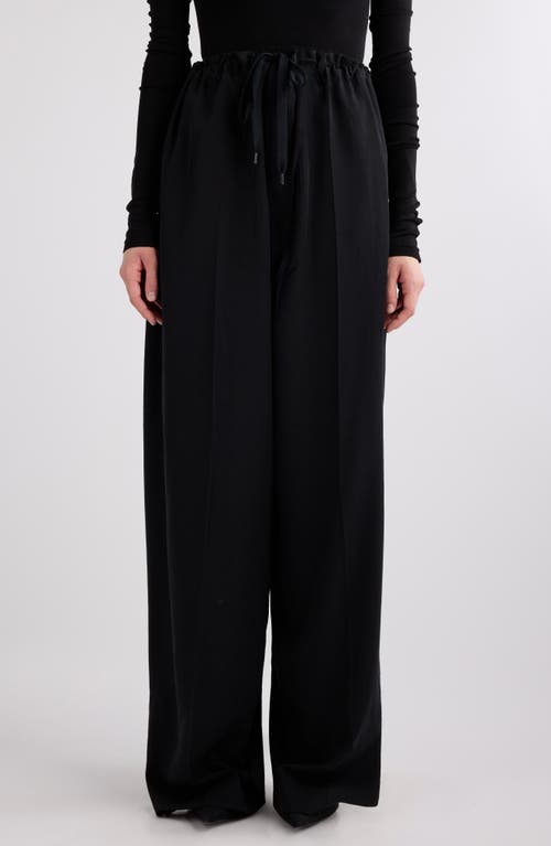 Shop Balenciaga Gender Inclusive Large Fit Poplin Drawstring Pants In Black