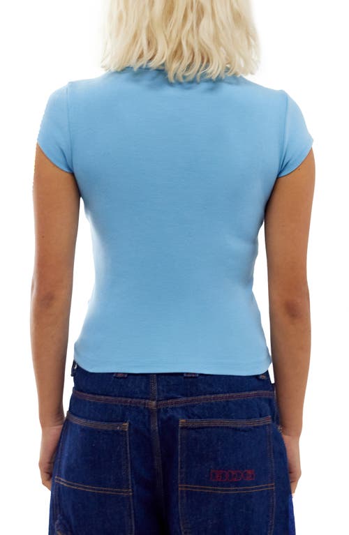 Shop Iets Frans V-neck Crop T-shirt In Light Blue