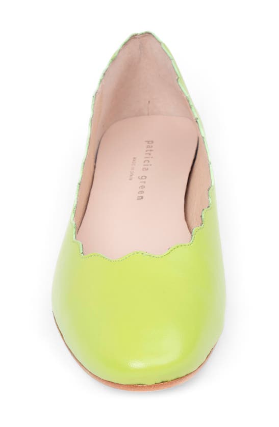 Shop Patricia Green Palm Beach Scalloped Ballet Flat In Lime