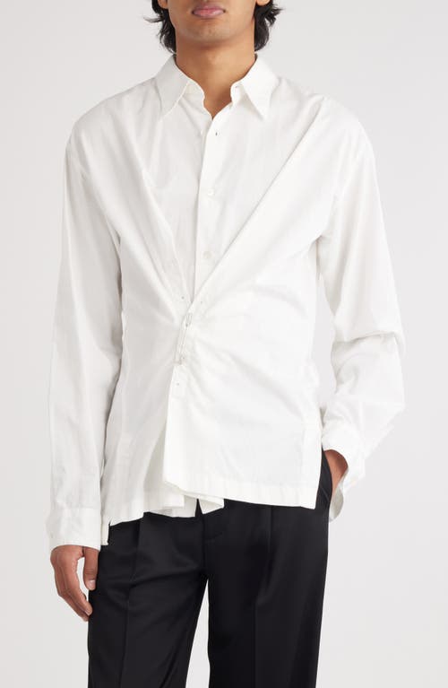 Shop Dries Van Noten Coulter Pin Detail Cotton Button-up Shirt In Off White