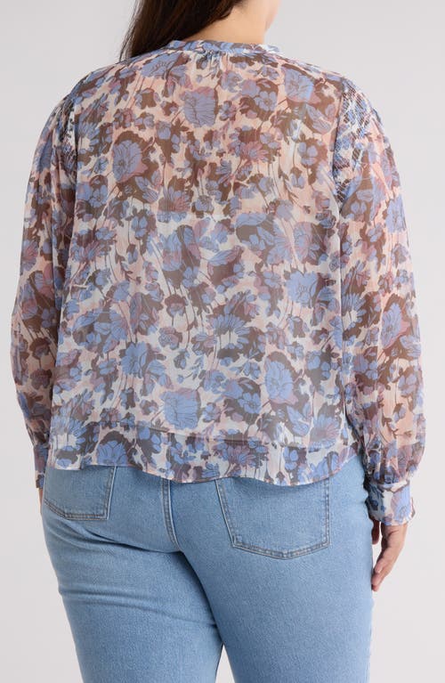 Joie Naomi Long Sleeve Silk Top In Blue In English Manor Multi