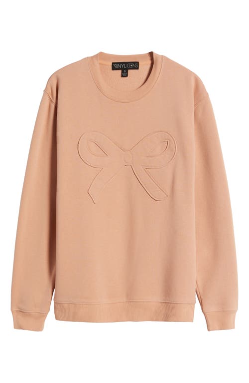 Shop Vinyl Icons Bow Appliqué Graphic Sweatshirt In Cafe