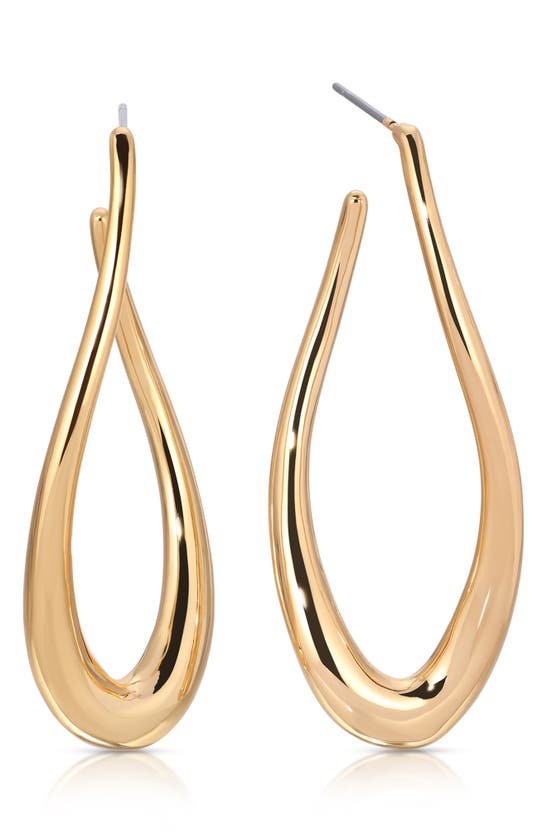 Shop Ettika Curvacious Oval Hoop Earrings In Gold