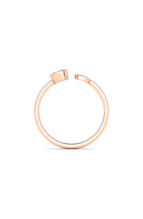 Shop Hautecarat Letter Lab Created Diamond 18k Rose Gold Ring In 18k Rg