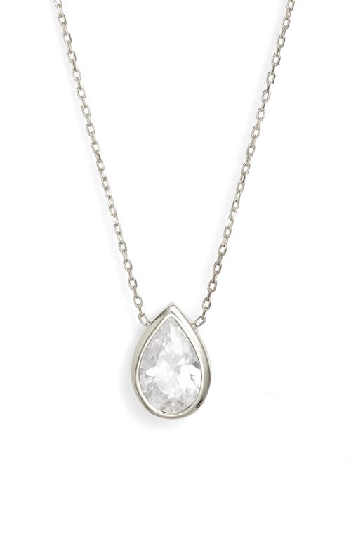 Shymi Pear Cubic Zirconia Bezel Pendant Necklace In Metallic