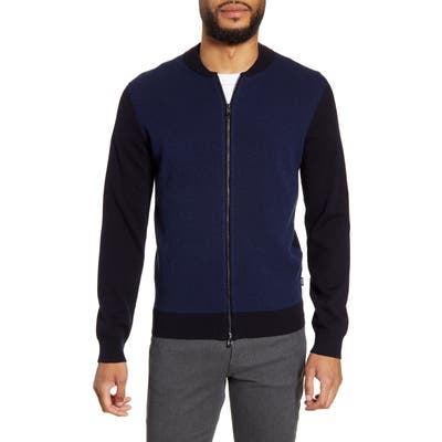 Boss Baio Colorblock Zip Cardigan, Blue