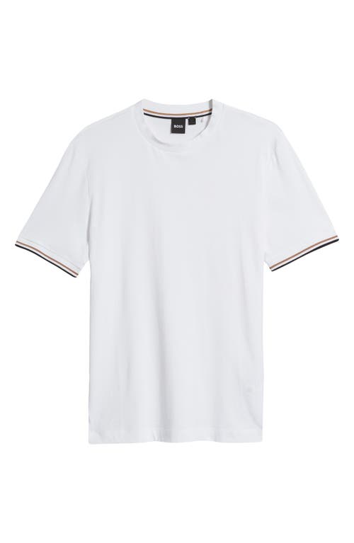 Shop Hugo Boss Boss Thompson Cotton T-shirt In White