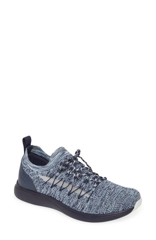 Synq Knit Sneaker in Navy Leather