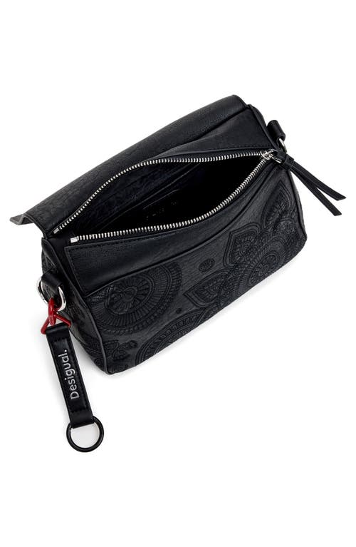 Shop Desigual Dejavu Faux Leather Shoulder Bag In Black