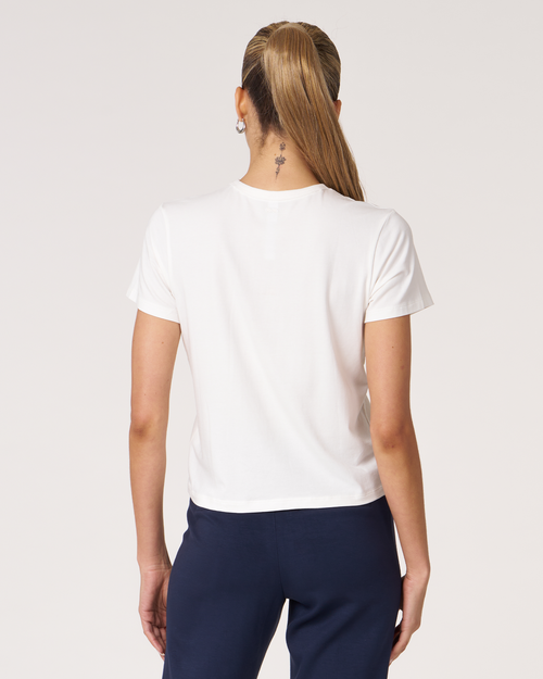 Rebody Active Rebody Essentials Short Sleeve Crop Tee In White