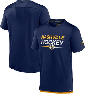 Fanatics Men's NHL Nashville Predators Shoulder Patch T-Shirt - Navy - M (Medium)