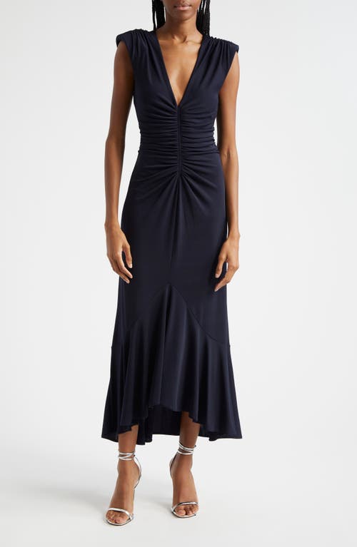 Shop Cinq À Sept Dianne Cap Sleeve Dress In Navy