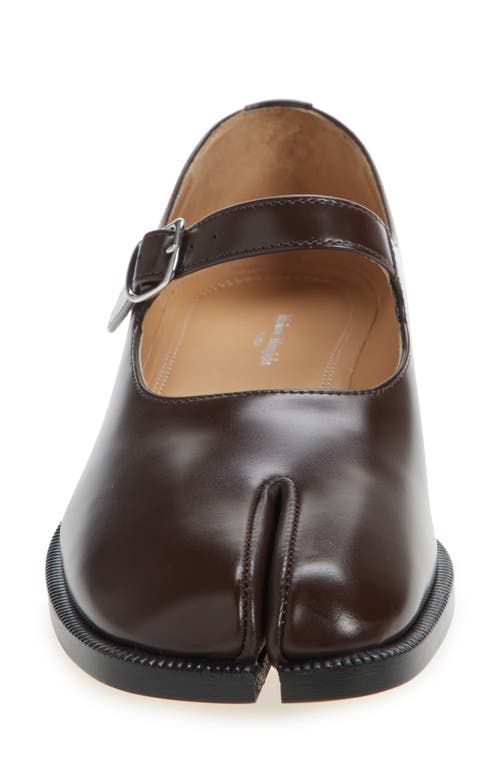 Shop Maison Margiela Tabi Mary Jane Flat In Chic Brown