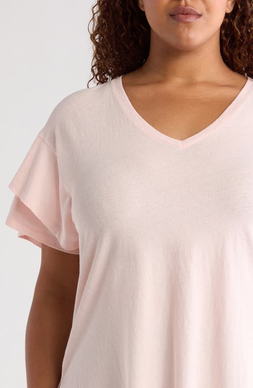 Shop Caslonr Caslon(r) Cotton & Linen V-neck T-shirt In Pink Beach