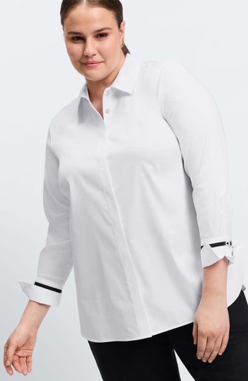 Shop Foxcroft Iris Button-up Shirt In White