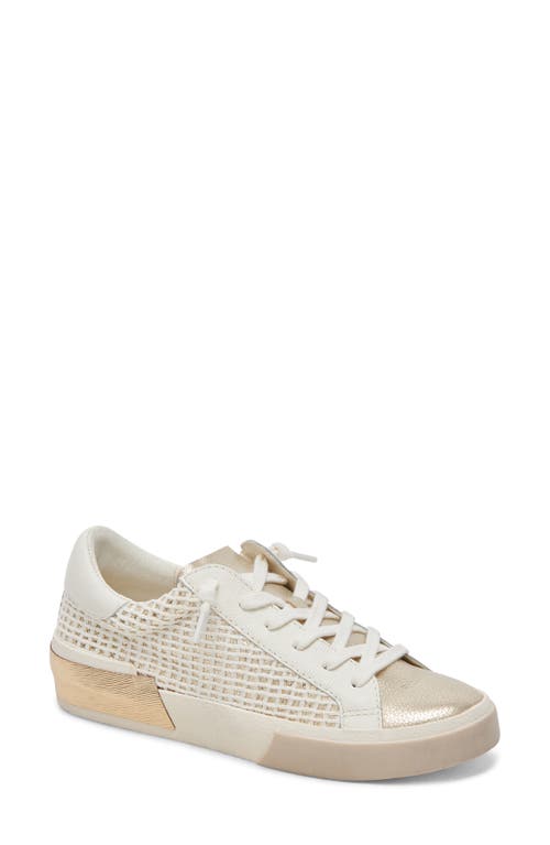 Shop Dolce Vita Zina Sneaker In Bone/gold Knit