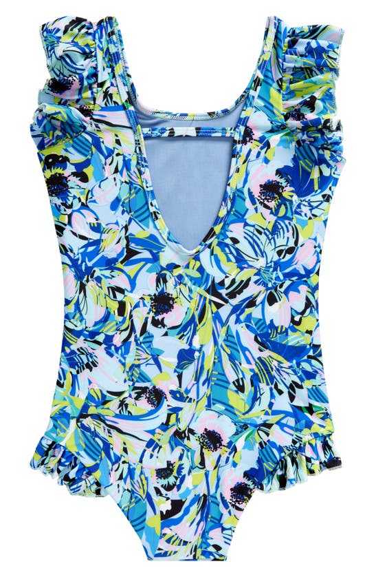 Boardies Kids' Amelia Ruffle One-piece Swimsuit In Blue