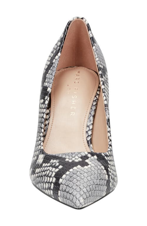Marc Fisher Ltd Genni Pointed Toe Pump In Light Natural Snake Embossed