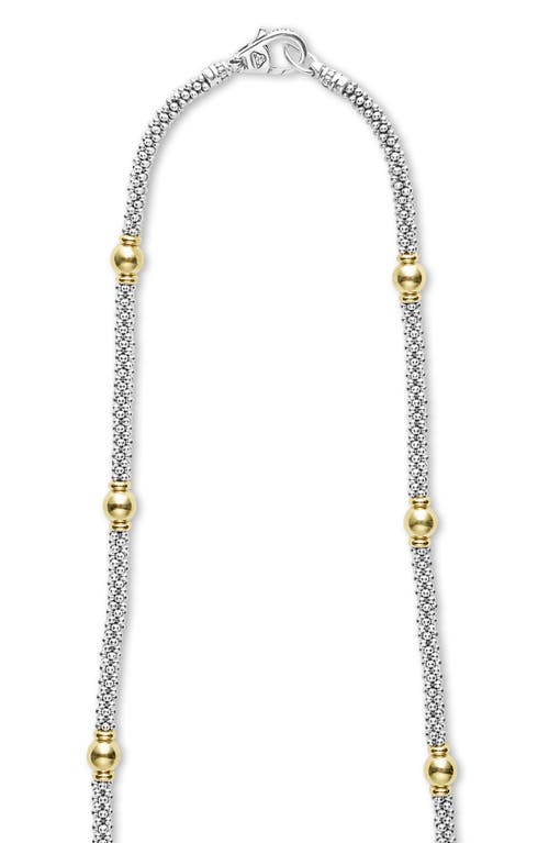 Shop Lagos Signature Caviar Bead Station Necklace In Two-tone