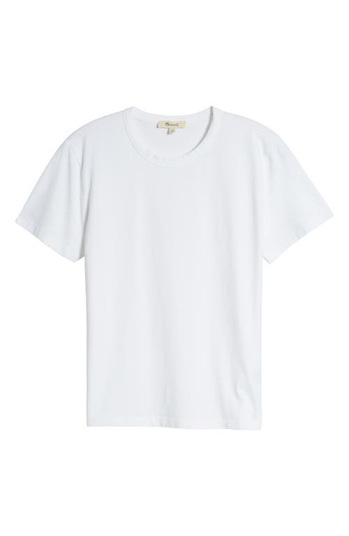 Madewell Bella Softfade Cotton Crop T-shirt In Eyelet White