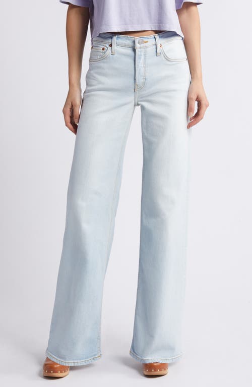 Re/Done Mid Rise Wide Leg Jeans Acqua at Nordstrom,
