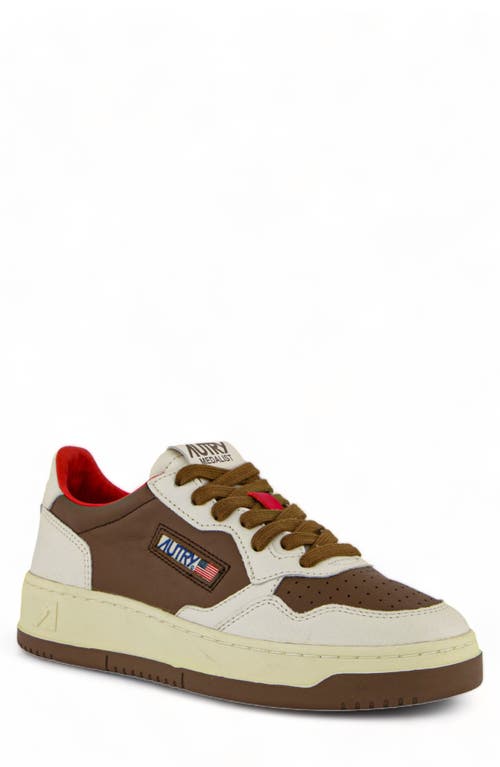 Shop Autry Medalist Low Sneaker In Dollar/leather Brown