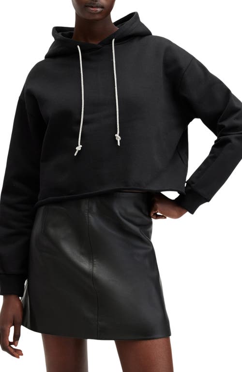 Shop Allsaints Pippa Sparkle Cotton Hoodie In Black