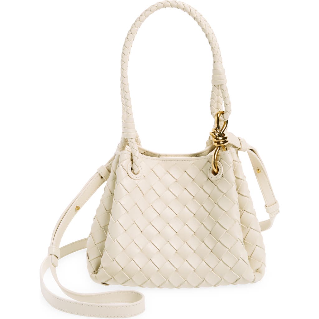Bottega Veneta Small Andiamo Intrecciato Leather Crossbody Bag In Sea Salt