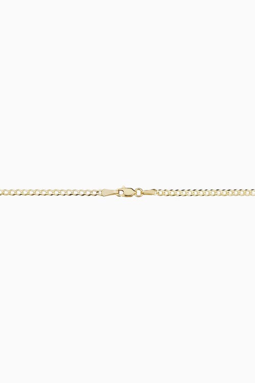 Shop Oradina 10k Gold Carmine Curb Petite Anklet In Yellow Gold