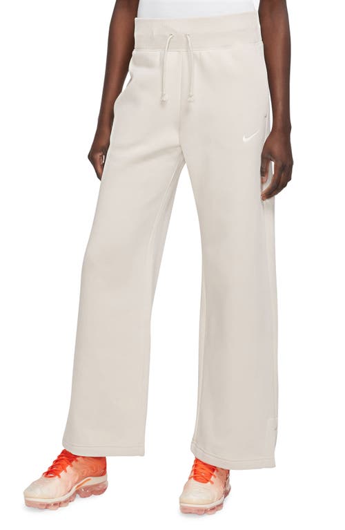 Shop Nike Sportswear Phoenix High Waist Wide Leg Sweatpants In Lt Orewood Brn/sail