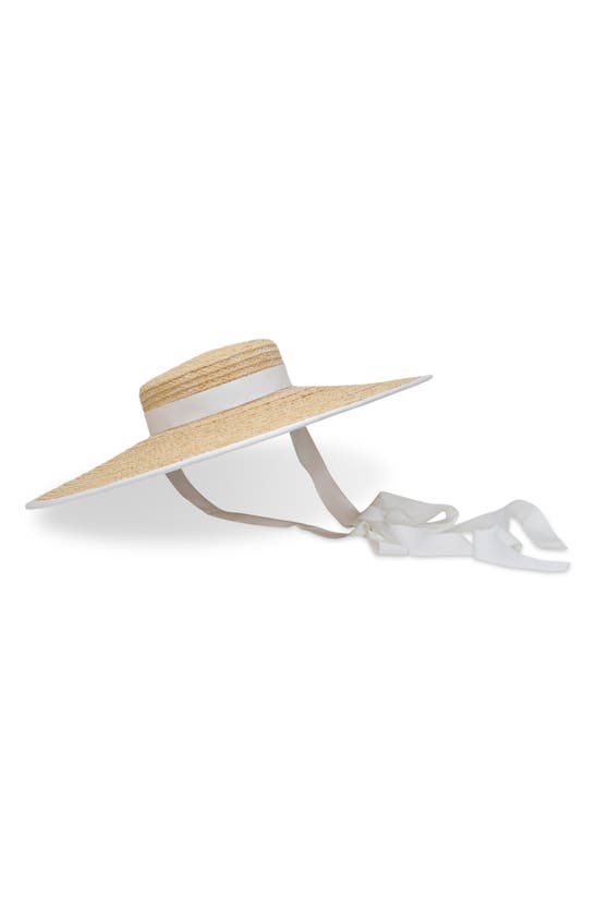 Shop Gigi Burris Millinery Clairborne Grosgrain Trim Straw Sun Hat In Natural/ Ivory
