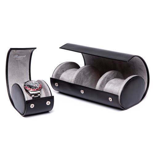 Rapport London Hyde Park Three Watch Roll In Black