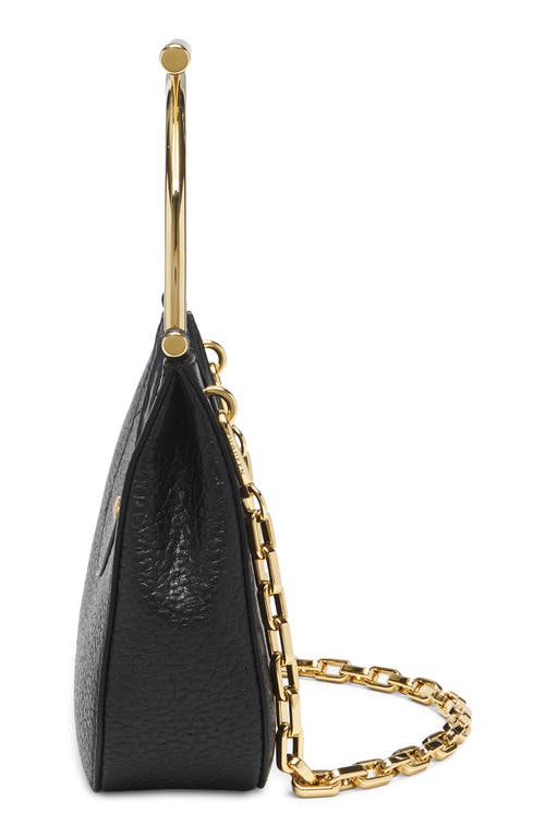 Shop Alexander Mcqueen Mini Crossbar Leather Handbag In Black/gold