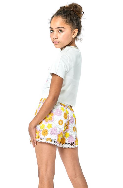 Shop Hannah Banana Kids' Love Crop Graphic T-shirt In White