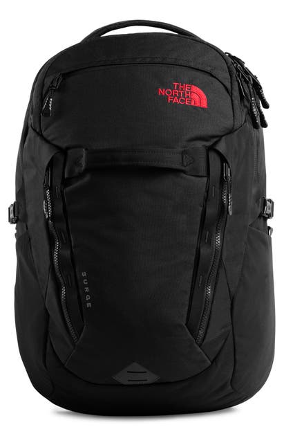 The North Face Surge Backpack - Black In Tnf Black Heather/tnf Red