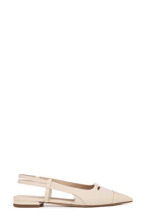 Shop Sam Edelman Cecilia Slingback Pointed Cap Toe Flat In Alpine Ivory