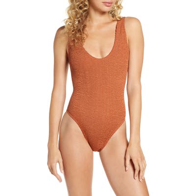 Bound By Bond-Eye The Mara Ribbed One-Piece Swimsuit, Size One Size - Brown