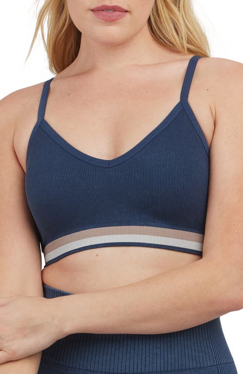 SPANX Acid Wash Seamless Sports Bra in Midnight Navy at Nordstrom, Size X-Small