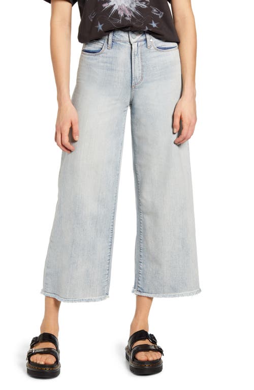 Articles of Society Lyla High Waist Frayed Crop Wide Leg Jeans in Knoll Light Wash
