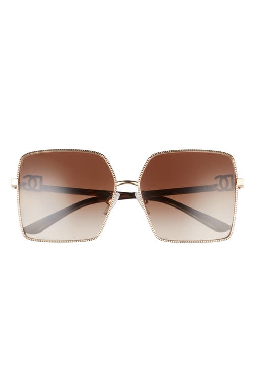 Shop Dolce & Gabbana Dolce&gabbana 60mm Square Sunglasses In Gold/gradient Brown