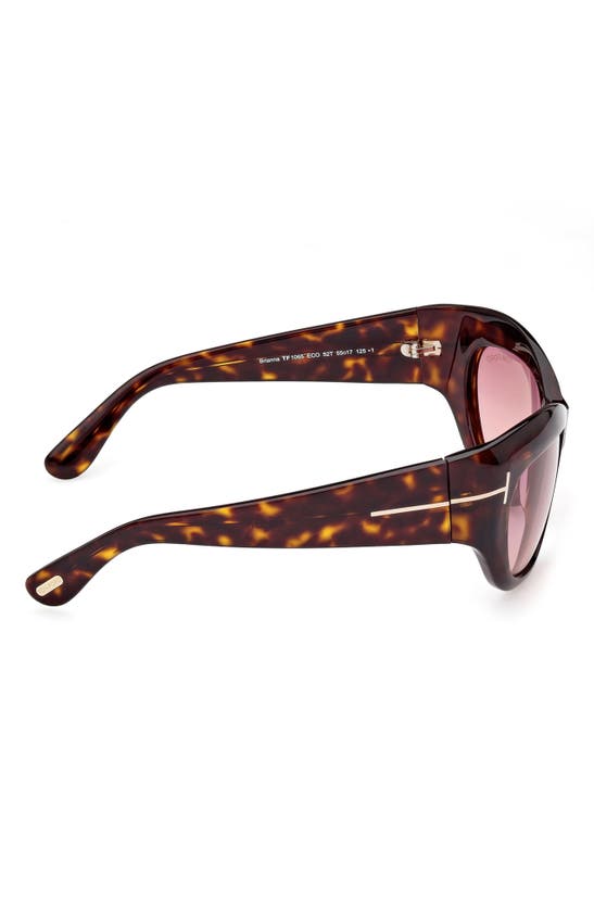 Shop Tom Ford Brianna 55mm Gradient Cat Eye Sunglasses In Classic Havana / Purple Pink