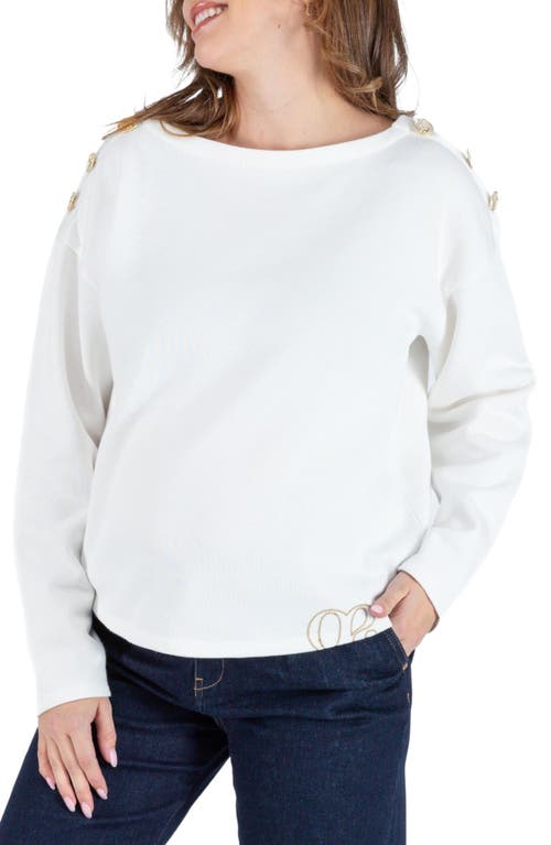 Molene Cotton Maternity Sweater in Ivory