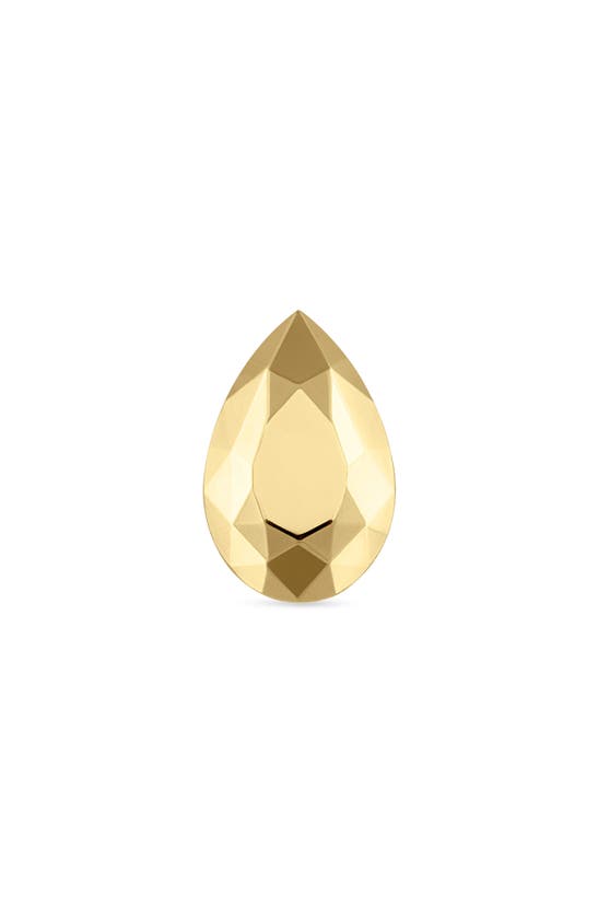 Shop Maria Tash Faceted Pear Single Threaded Stud Earring In Yellow Gold