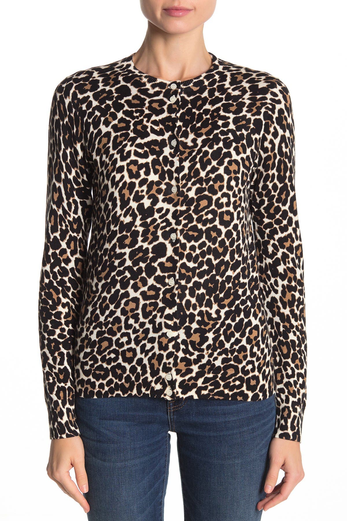 j crew leopard cardigan sweater