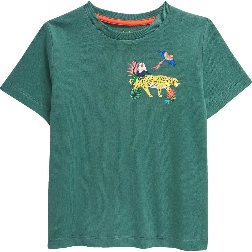 Mini Boden Kids' Cotton Graphic T-shirt In Spruce Green Amazon