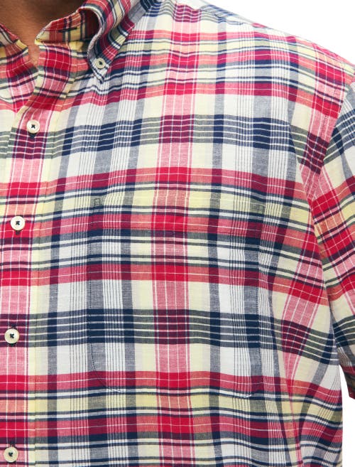 BROOKS BROTHERS BROOKS BROTHERS NON-IRON MADRAS PLAID SPORT SHIRT